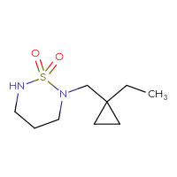 Chemical structure of 2-[(1-ethylcyclopropyl)methyl]-1λ⁶,2,6-thiadiazinane-1,1-dione - CSMB02129956480