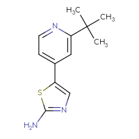 Chemical structure of 5-(2-tert-butylpyridin-4-yl)-1,3-thiazol-2-amine - CSSB00010730623