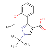 Chemical structure of 1-tert-butyl-3-(2-ethoxyphenyl)-1H-pyrazole-4-carboxylic acid - CSSB00000763123