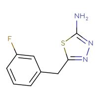 Chemical structure of 5-[(3-fluorophenyl)methyl]-1,3,4-thiadiazol-2-amine - CSSB00000753099