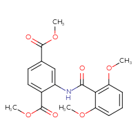 Chemical structure of 1,4-dimethyl 2-(2,6-dimethoxybenzamido)benzene-1,4-dicarboxylate - CSSB00132523827
