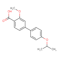 Chemical structure of 3-methoxy-4'-(propan-2-yloxy)-[1,1'-biphenyl]-4-carboxylic acid - CSSB01573640136