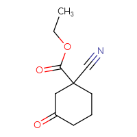 Chemical structure of ethyl 1-cyano-3-oxocyclohexane-1-carboxylate - CSSB09895711541