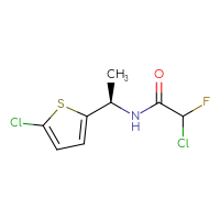 Chemical structure of 2-chloro-N-[(1R)-1-(5-chlorothiophen-2-yl)ethyl]-2-fluoroacetamide - CSSB09891375482