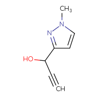 Chemical structure of 1-(1-methyl-1H-pyrazol-3-yl)prop-2-yn-1-ol - CSSB00013228981
