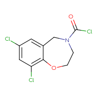 Chemical structure of 7,9-dichloro-2,3,4,5-tetrahydro-1,4-benzoxazepine-4-carbonyl chloride - CSSB14985244593