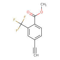 Chemical structure of methyl 4-ethynyl-2-(trifluoromethyl)benzoate - CSSB02497645980