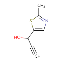 Chemical structure of 1-(2-methyl-1,3-thiazol-5-yl)prop-2-yn-1-ol - CSSB00014328907