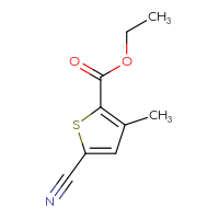 Chemical structure of ethyl 5-cyano-3-methylthiophene-2-carboxylate - CSSB00010888745