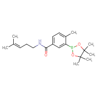 Chemical structure of 4-methyl-N-(4-methylpent-3-en-1-yl)-3-(4,4,5,5-tetramethyl-1,3,2-dioxaborolan-2-yl)benzamide - CSSB00348448724