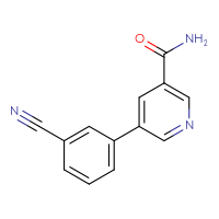 Chemical structure of 5-(3-cyanophenyl)pyridine-3-carboxamide - CSSB00020633236