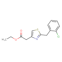 Chemical structure of ethyl 2-{2-[(2-chlorophenyl)methyl]-1,3-thiazol-4-yl}acetate - CSSB00001553427