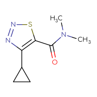 Chemical structure of 4-cyclopropyl-N,N-dimethyl-1,2,3-thiadiazole-5-carboxamide - CSSB00015339311