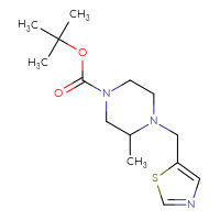 Chemical structure of tert-butyl 3-methyl-4-[(1,3-thiazol-5-yl)methyl]piperazine-1-carboxylate - CSSB00010732168