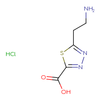 Chemical structure of 5-(2-aminoethyl)-1,3,4-thiadiazole-2-carboxylic acid hydrochloride - CSSB20963521006