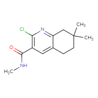 Chemical structure of 2-chloro-N,7,7-trimethyl-5,6,7,8-tetrahydroquinoline-3-carboxamide - CSSB01046929993