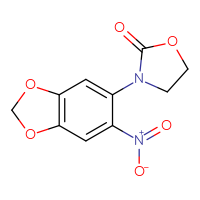 Chemical structure of 3-(6-nitro-2H-1,3-benzodioxol-5-yl)-1,3-oxazolidin-2-one - CSSB00020600514
