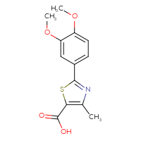 Chemical structure of 2-(3,4-dimethoxyphenyl)-4-methyl-1,3-thiazole-5-carboxylic acid - CSSB00000500481