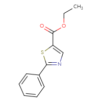Chemical structure of ethyl 2-phenyl-1,3-thiazole-5-carboxylate - CSSB00000047523