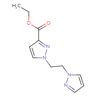 Chemical structure of ethyl 1-[2-(1H-pyrazol-1-yl)ethyl]-1H-pyrazole-3-carboxylate - CSSB01995553481