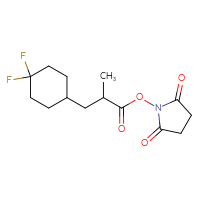 Chemical structure of 2,5-dioxopyrrolidin-1-yl 3-(4,4-difluorocyclohexyl)-2-methylpropanoate - CSSB20270230347