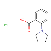 Chemical structure of 2-(pyrrolidin-1-yl)benzoic acid hydrochloride - CSSB00025719298