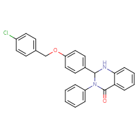 Chemical structure of 2-{4-[(4-chlorophenyl)methoxy]phenyl}-3-phenyl-1,2,3,4-tetrahydroquinazolin-4-one - CSSB00121640517