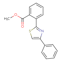 Chemical structure of methyl 2-(4-phenyl-1,3-thiazol-2-yl)benzoate - CSSB14437311220