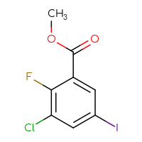 Chemical structure of methyl 3-chloro-2-fluoro-5-iodobenzoate - CSSB00012920560