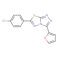 Chemical structure of 6-(4-chlorophenyl)-3-(furan-2-yl)-[1,2,4]triazolo[3,4-b][1,3,4]thiadiazole - CSSB00121638304