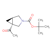 Chemical structure of tert-butyl (1R,5R)-1-acetyl-3-azabicyclo[3.1.0]hexane-3-carboxylate - CSSB02125653579