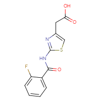 Chemical structure of 2-[2-(2-fluorobenzamido)-1,3-thiazol-4-yl]acetic acid - CSSB00000627682