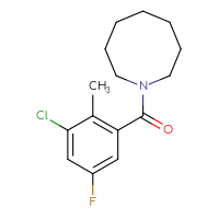 Chemical structure of 1-(3-chloro-5-fluoro-2-methylbenzoyl)azocane - CSSB06681435990