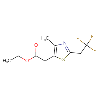 Chemical structure of ethyl 2-[4-methyl-2-(2,2,2-trifluoroethyl)-1,3-thiazol-5-yl]acetate - CSSB00007575605