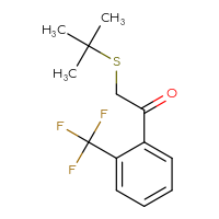 Chemical structure of 2-(tert-butylsulfanyl)-1-[2-(trifluoromethyl)phenyl]ethan-1-one - CSSB00003600733