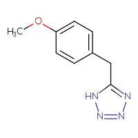 Chemical structure of 5-[(4-methoxyphenyl)methyl]-1H-1,2,3,4-tetrazole - CSSB00011233725