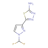 Chemical structure of 5-[1-(difluoromethyl)-1H-pyrazol-3-yl]-1,3,4-thiadiazol-2-amine - CSSB00020687057