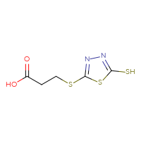 Chemical structure of 3-[(5-sulfanyl-1,3,4-thiadiazol-2-yl)sulfanyl]propanoic acid - CSSB00000010731