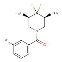 Chemical structure of (3R,5S)-1-(3-bromobenzoyl)-4,4-difluoro-3,5-dimethylpiperidine - CSSB01189669605