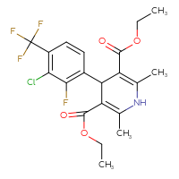 Chemical structure of 3,5-diethyl 4-[3-chloro-2-fluoro-4-(trifluoromethyl)phenyl]-2,6-dimethyl-1,4-dihydropyridine-3,5-dicarboxylate - CSSB20539823591