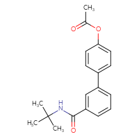 Chemical structure of 3'-(tert-butylcarbamoyl)-[1,1'-biphenyl]-4-yl acetate - CSSB00026321115