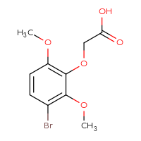 Chemical structure of 2-(3-bromo-2,6-dimethoxyphenoxy)acetic acid - CSSB21136458400