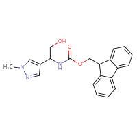Chemical structure of (9H-fluoren-9-yl)methyl N-[2-hydroxy-1-(1-methyl-1H-pyrazol-4-yl)ethyl]carbamate - CSSB02495385439
