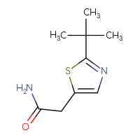 Chemical structure of 2-(2-tert-butyl-1,3-thiazol-5-yl)acetamide - CSSB09890043115