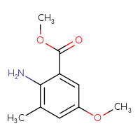 Chemical structure of methyl 2-amino-5-methoxy-3-methylbenzoate - CSSB00011766002