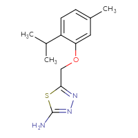 Chemical structure of 5-{[5-methyl-2-(propan-2-yl)phenoxy]methyl}-1,3,4-thiadiazol-2-amine - CSSB00008315335
