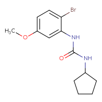 Chemical structure of 1-(2-bromo-5-methoxyphenyl)-3-cyclopentylurea - CSSB00003295553