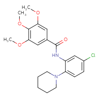 Chemical structure of N-[5-chloro-2-(piperidin-1-yl)phenyl]-3,4,5-trimethoxybenzamide - CSSB00026383592