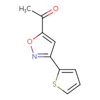 Chemical structure of 1-[3-(thiophen-2-yl)-1,2-oxazol-5-yl]ethan-1-one - CSSB00009838017