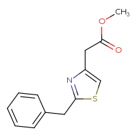 Chemical structure of methyl 2-(2-benzyl-1,3-thiazol-4-yl)acetate - CSSB00000274366